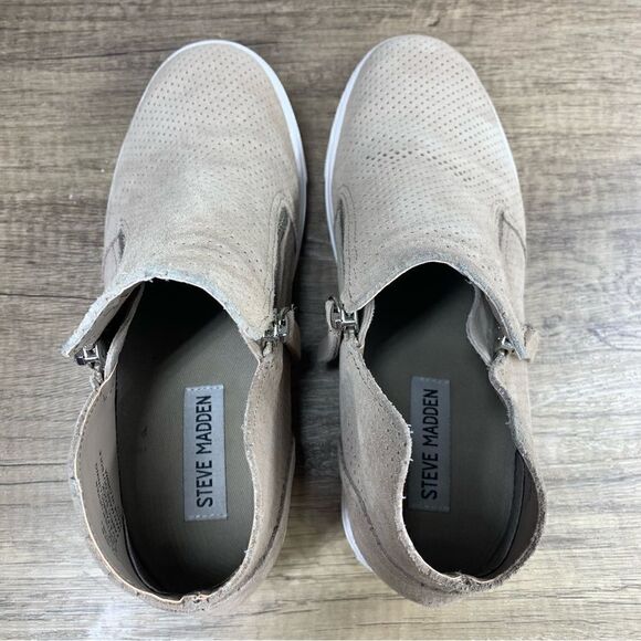 Steve Madden~Women's~” Caliber” Taupe Suede Ankle~Sneakers~Size 8.5M. - Picture 6 of 11